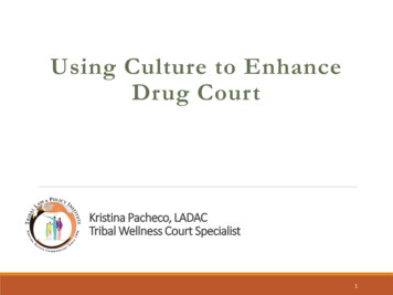 Using Culture To Enhance Drug Court - Tribal Healing To .