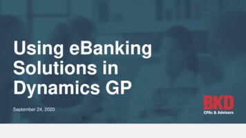 Using EBanking Solutions In Dynamics GP - Forvis 