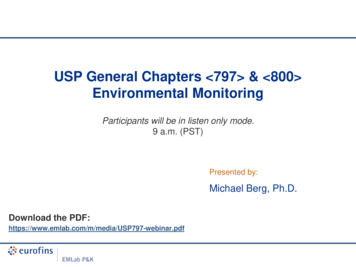 USP General Chapters 797 & 800 Environmental 
