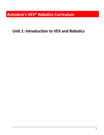 Autodesk's VEX Robotics Curriculum Unit 1: Introduction .