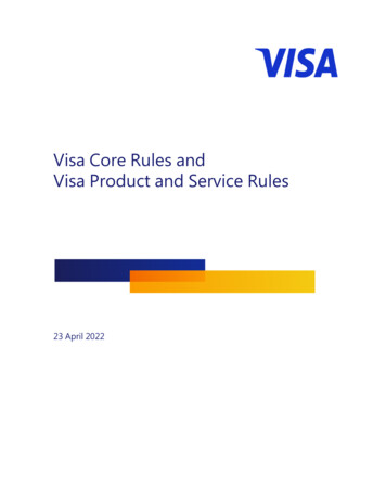 Visa Core Rules And Visa Product And Service Rules