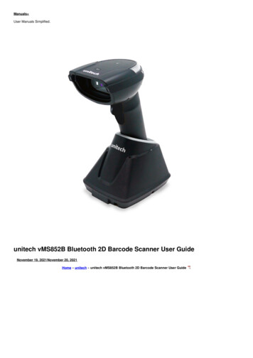 Unitech VMS852B Bluetooth 2D Barcode Scanner User Guide - Manuals 