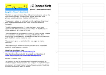 150 Common Words - Long-live-pitmans-shorthand .uk