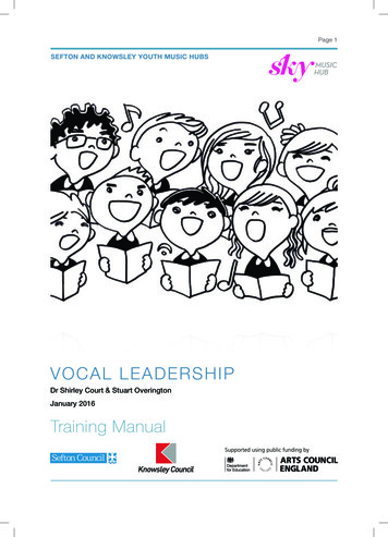 Vocal Leadership Training Manual - Home - SKY Music Hub