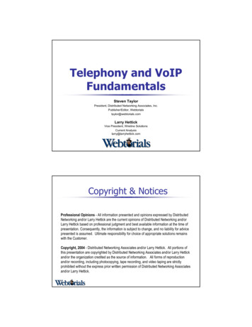 Telephony And VoIP Fundamentals