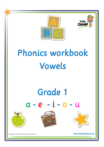 Phonics Workbook Vowels Grade 1 A - E - I - O - U