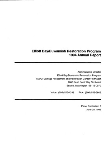 Elliott Bay/Duwamish Restoration Program 1994 Annual Report