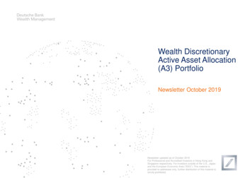 Wealth Discretionary Active Asset Allocation (A3) Portfolio