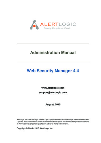 Administration Manual Web Security Manager 4 - Alert Logic