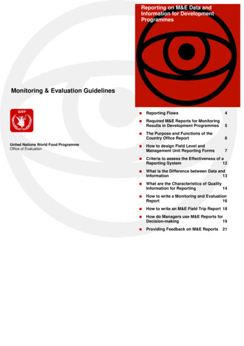 Monitoring & Evaluation Guidelines