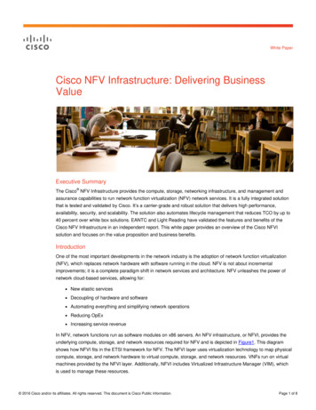 Cisco NFV Infrastructure: Delivering Business Value White Paper