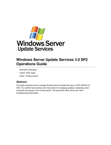 Windows Server Update Services 3.0 SP2 Operations Guide