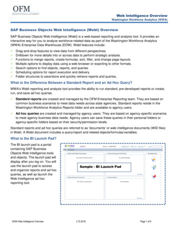 SAP Business Objects Web Intelligence (WebI) Overview