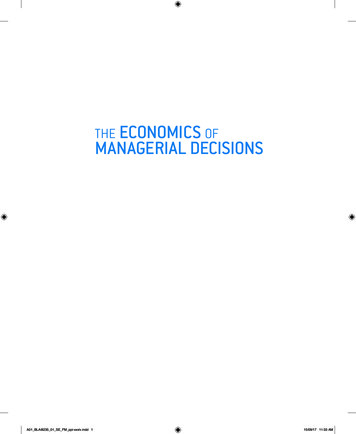 THE ECONOMICS OF MANAGERIAL DECISIONS