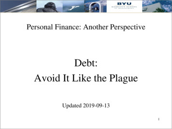 Debt: Avoid It Like The Plague - Brigham Young University