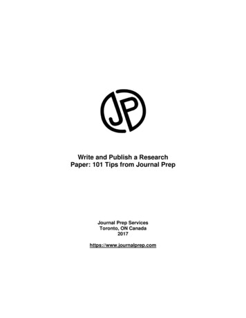 Write And Publish A Research Paper: 101 Tips From Journal Prep