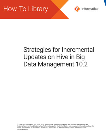 Data Management 10.2 Updates On Hive In Big Strategies . - Informatica