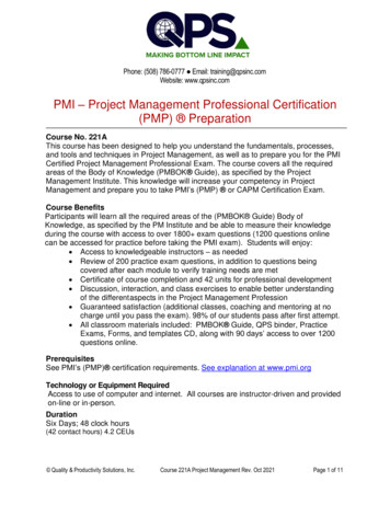 PMI Project Management Professional Certification (PMP) Preparation