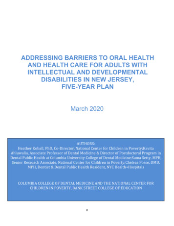 Addressing Barriers To Oral Health And Health Care For Adults With .