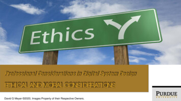 ETHICAL AND MORAL CONSIDERATIONS - College Of 