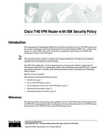 Cisco 7140 VPN Router With ISM Security Policy