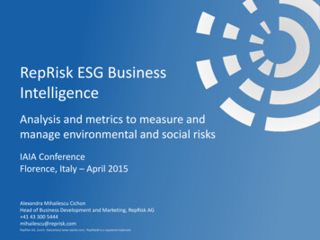 RepRisk ESG Business Intelligence - IAIA