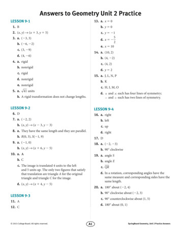 Answers To Geometry Unit 2 Practice