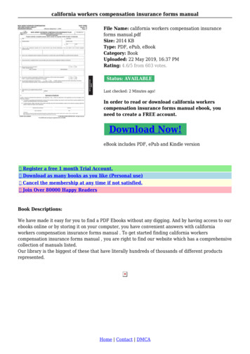 California Workers Compensation Insurance Forms Manual