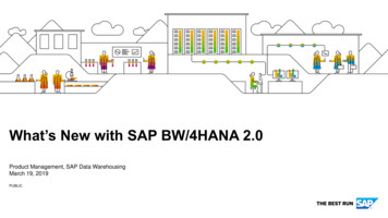 What’s New With SAP BW/4HANA 2.0, SP00