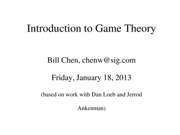 Introduction To Game Theory - MIT