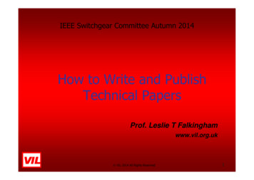 How To Write And Publish Technical Papers