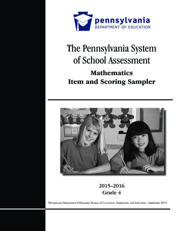 The Pennsylvania System Of School Assessment