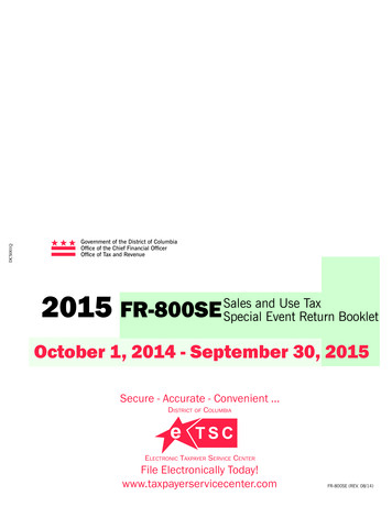 Ofﬁ Ce Of Tax And Revenue - Otr