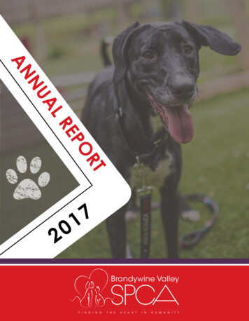 ANNUAL REPORT - Brandywine Valley SPCA