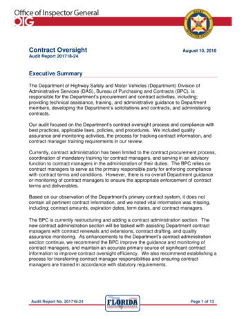 Contract Oversight - Florida Department Of Highway Safety .