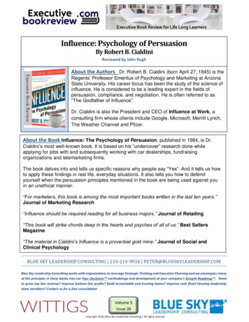 Influence: Psychology Of Persuasion