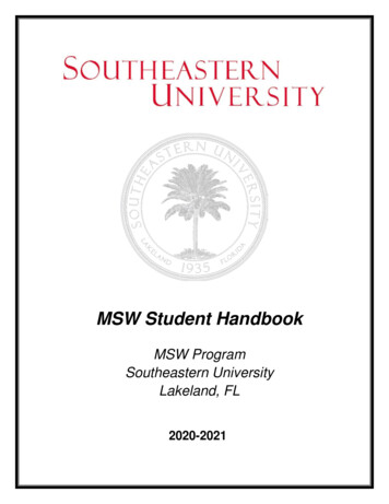 MSW Student Handbook - Southeastern University