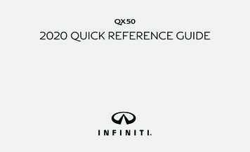 QX50 2020 QUICK REFERENCE GUIDE - INFINITI