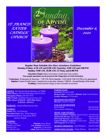 ST. FRANCIS XAVIER December 6, CATHOLIC 2020 CHURCH