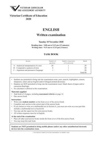 2020 English Written Examination