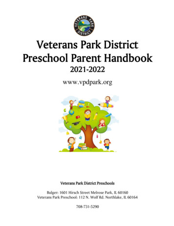 Veterans Park District Preschool Parent Handbook