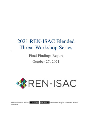 2021 REN-ISAC Blended Threat Workshop Series