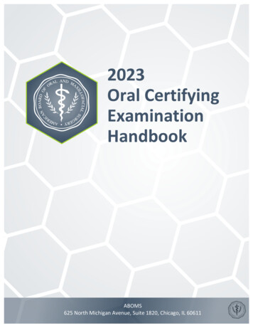 2023 Oral Certifying Examination Handbook - Aboms 