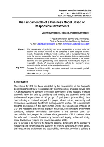 The Fundamentals Of A Business Model Based On Responsible Investments