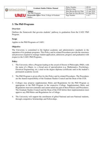 3. The PhD Programs