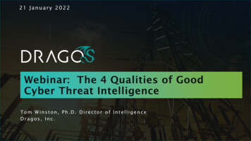 Webinar: The 4 Qualities Of Good Cyber Threat Intelligence