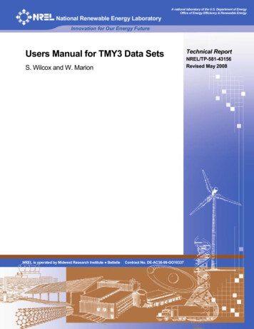 Users Manual For TMY3 Data Sets