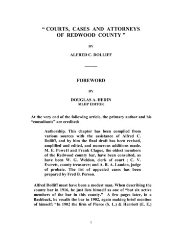 Courts, Cases And Attorneys Of Redwood County 