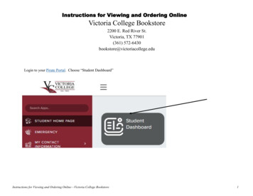 Instructions For Viewing And Ordering Online . - Victoria College