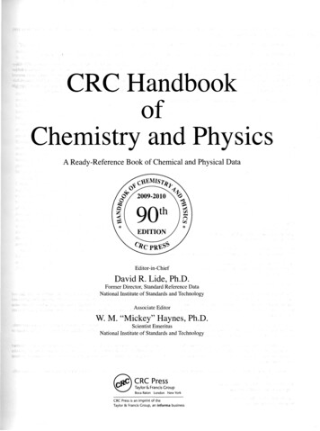 CRC Handbook Of Chemistry And Physics - GBV
